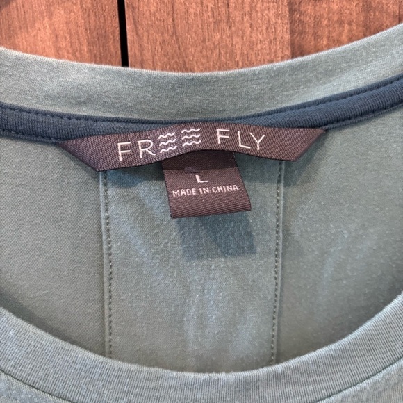 Free Fly Women's Large Top Teal Long Sleeve Viscose Bamboo - Picture 4 of 12